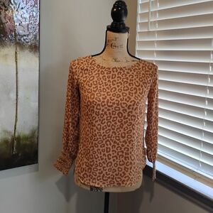 Ann Taylor Tan Leopard Print Blouse